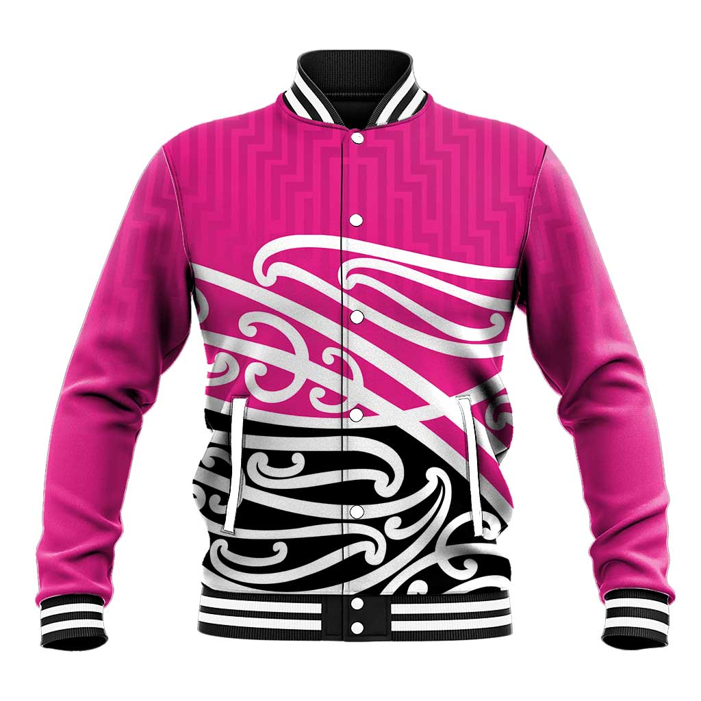 All Pink New Zealand Kowhai Ngutukak Baseball Jacket LT9 Unisex Pink - Polynesian Pride