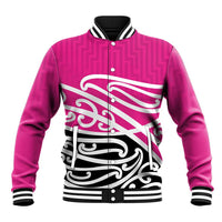 All Pink New Zealand Kowhai Ngutukak Baseball Jacket LT9 Unisex Pink - Polynesian Pride