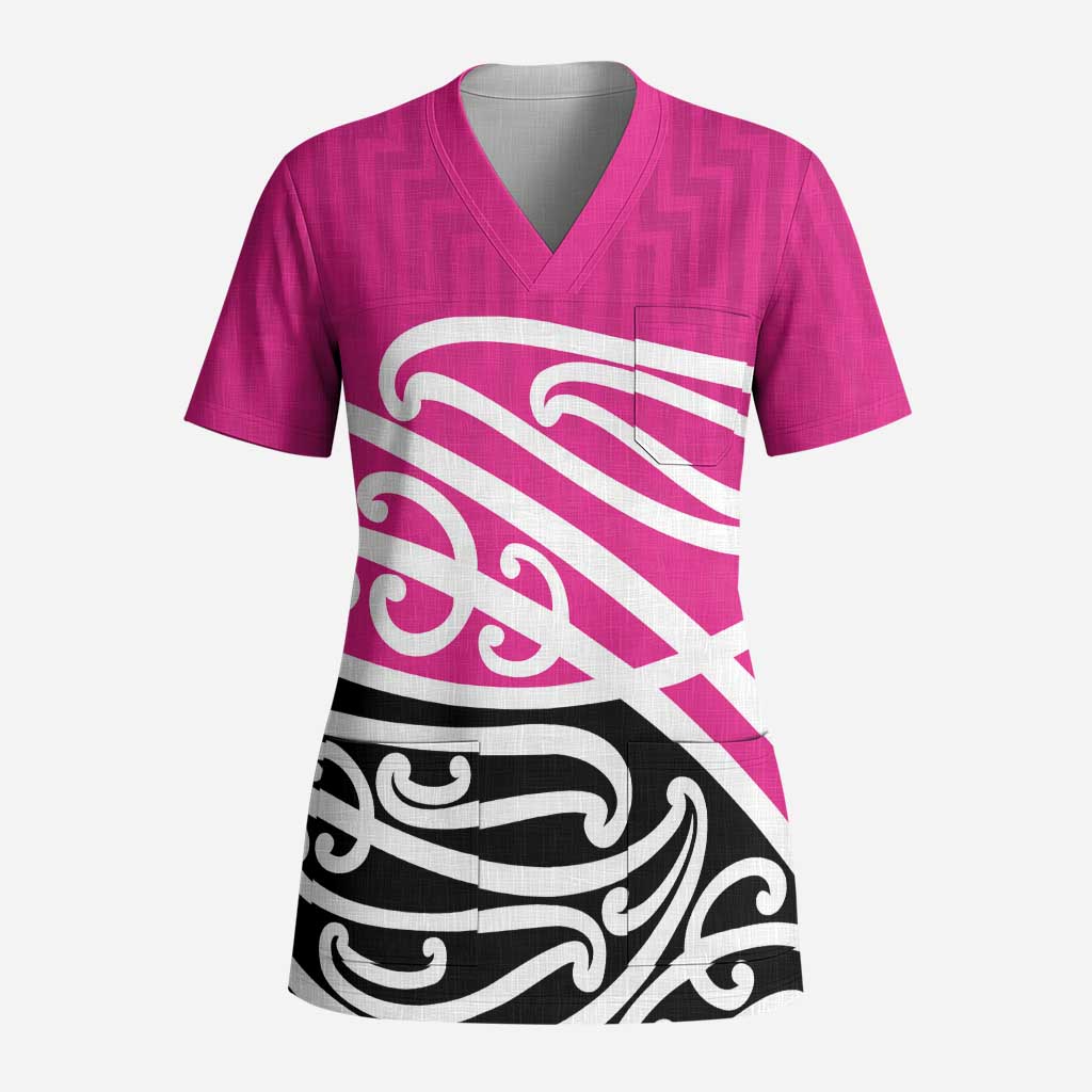All Pink New Zealand Kowhai Ngutukak Scrub Top LT9 Adult Pink - Polynesian Pride