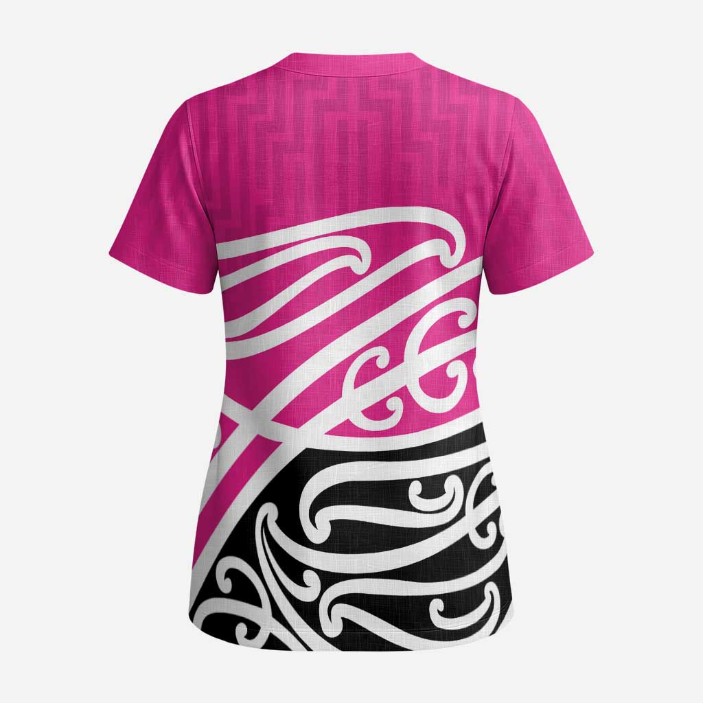 All Pink New Zealand Kowhai Ngutukak Scrub Top LT9 - Polynesian Pride