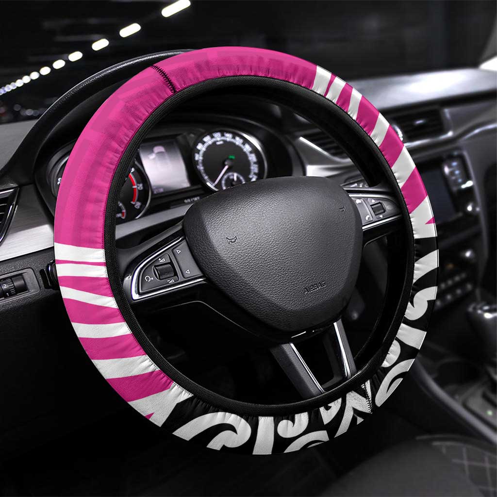 All Pink New Zealand Kowhai Ngutukak Steering Wheel Cover LT9 Universal Fit Pink - Polynesian Pride