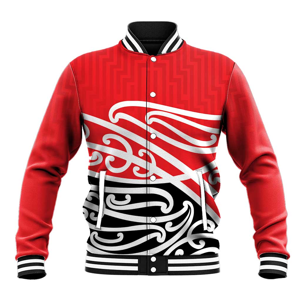 All Red New Zealand Kowhai Ngutukak Baseball Jacket LT9 Unisex Red - Polynesian Pride