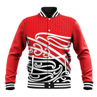 All Red New Zealand Kowhai Ngutukak Baseball Jacket LT9 Unisex Red - Polynesian Pride