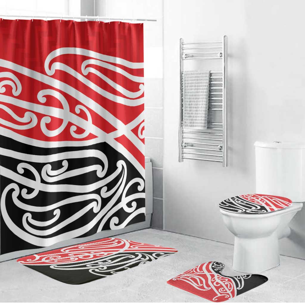 All Red New Zealand Kowhai Ngutukak Bathroom Set LT9 Bathroom Set (4 pcs) Red - Polynesian Pride