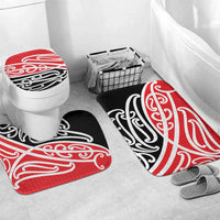 All Red New Zealand Kowhai Ngutukak Bathroom Set LT9 Mat Set Only (3 pcs) One Size Red - Polynesian Pride