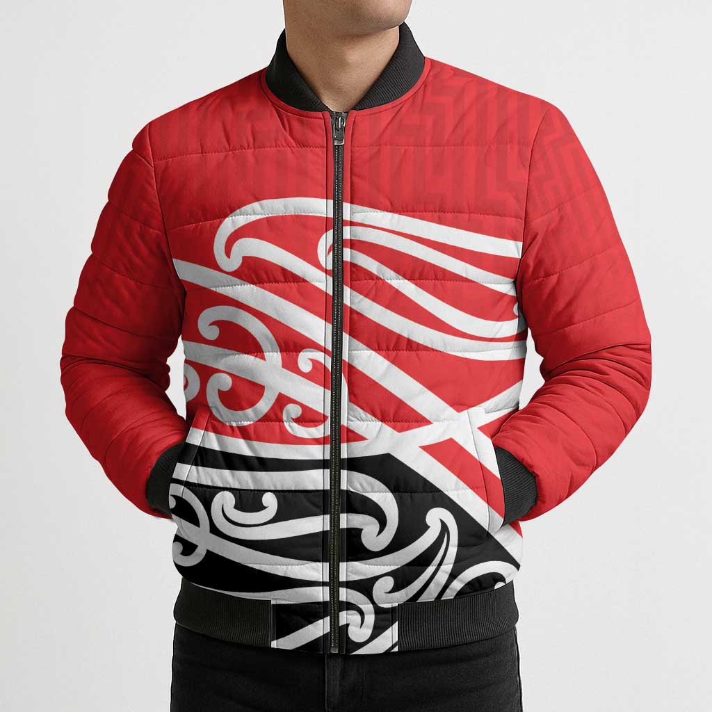 All Red New Zealand Kowhai Ngutukak Bomber Puffer Jacket LT9 - Polynesian Pride