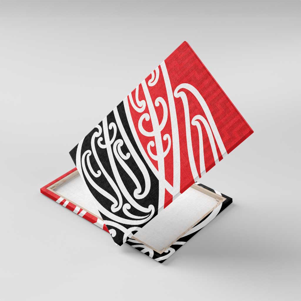 All Red New Zealand Kowhai Ngutukak Canvas Wall Art LT9 With Frame Red - Polynesian Pride
