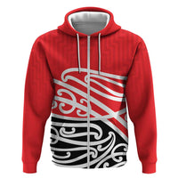 All Red New Zealand Kowhai Ngutukak Hoodie LT9 Zip Hoodie Red - Polynesian Pride