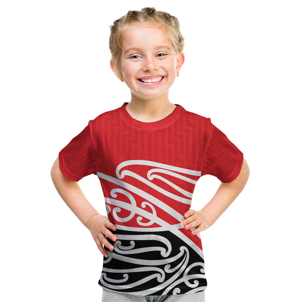 All Red New Zealand Kowhai Ngutukak Kid T Shirt LT9 Red - Polynesian Pride