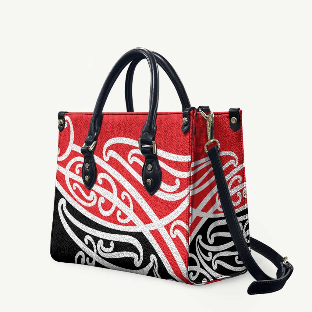 All Red New Zealand Kowhai Ngutukak Leather Bag LT9 Red - Polynesian Pride