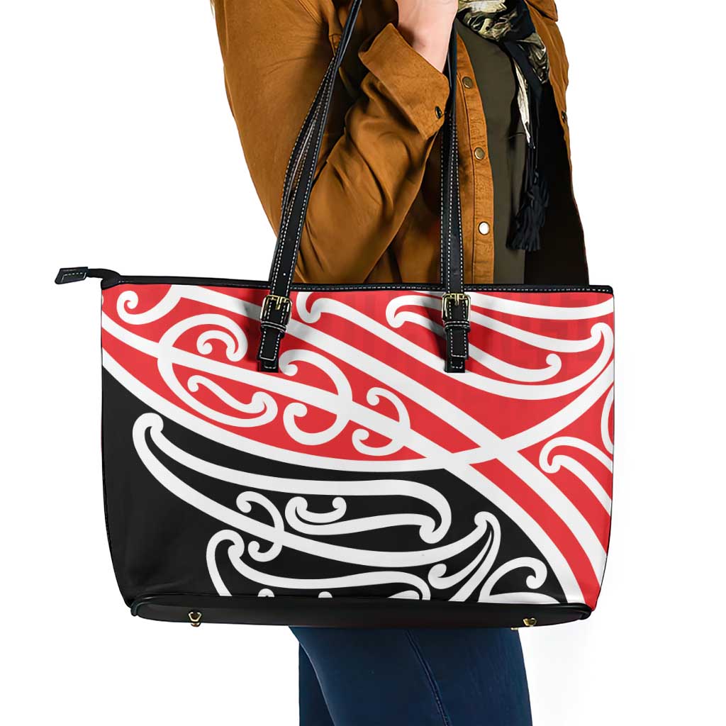All Red New Zealand Kowhai Ngutukak Leather Tote Bag LT9 - Polynesian Pride