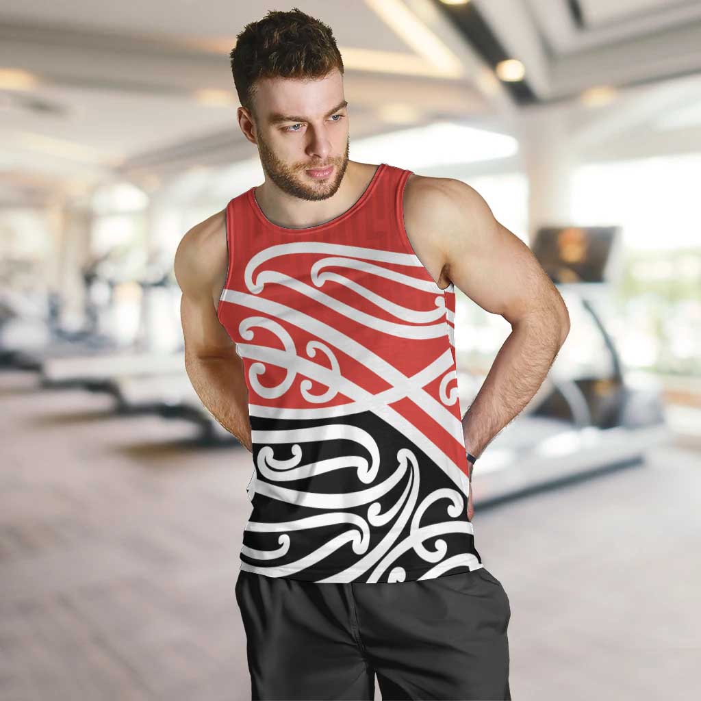 All Red New Zealand Kowhai Ngutukak Men Tank Top LT9 Red - Polynesian Pride