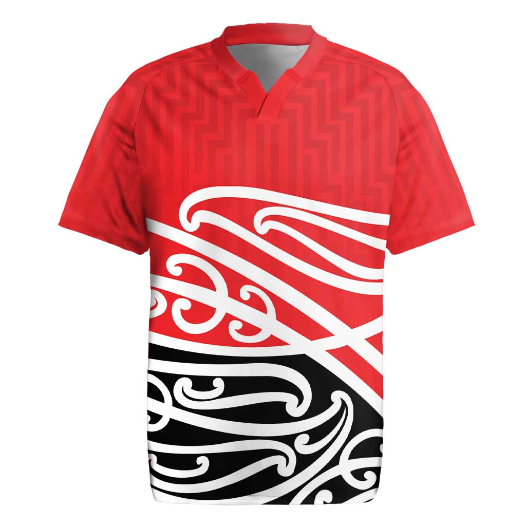 All Red New Zealand Kowhai Ngutukak Rugby Jersey LT9 Red - Polynesian Pride