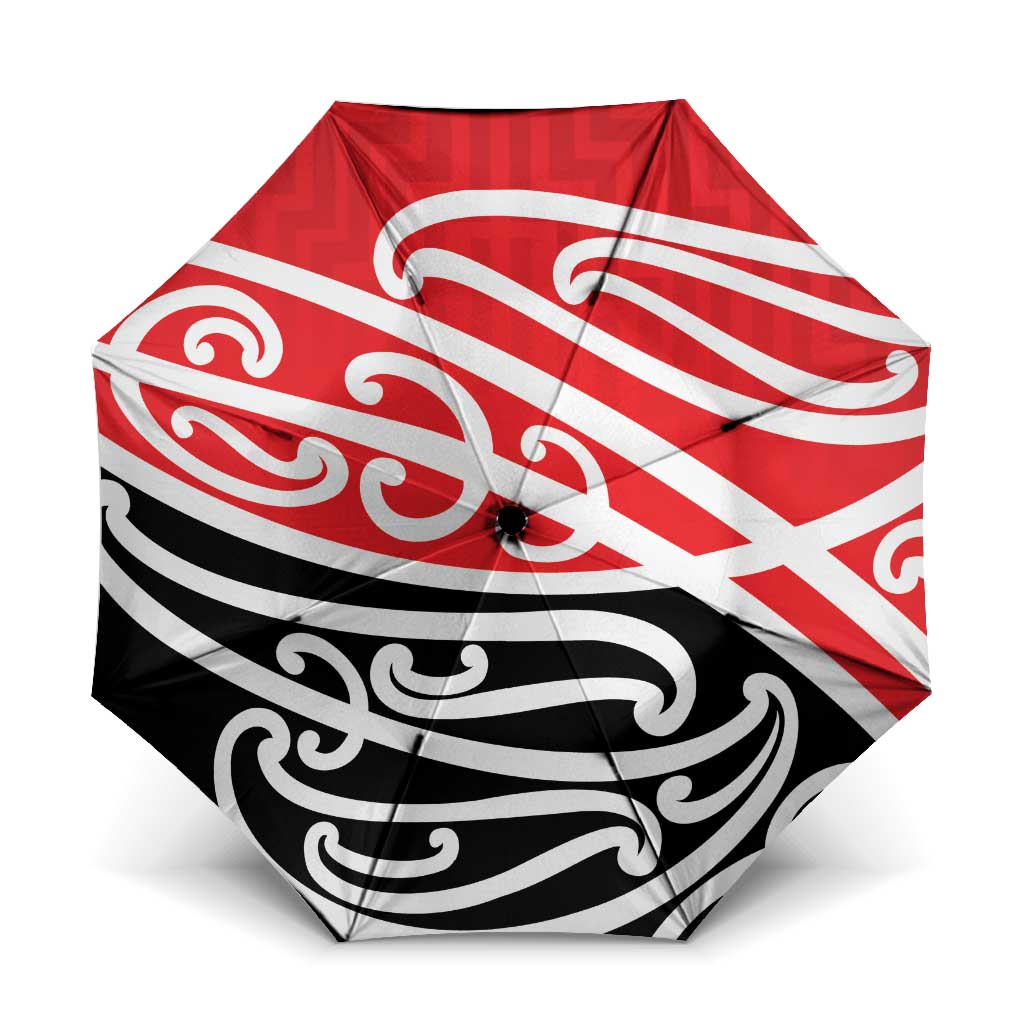 All Red New Zealand Kowhai Ngutukak Umbrella LT9 One Size Folded 11.42 inch Opened Diameter 37.4 inch Red - Polynesian Pride