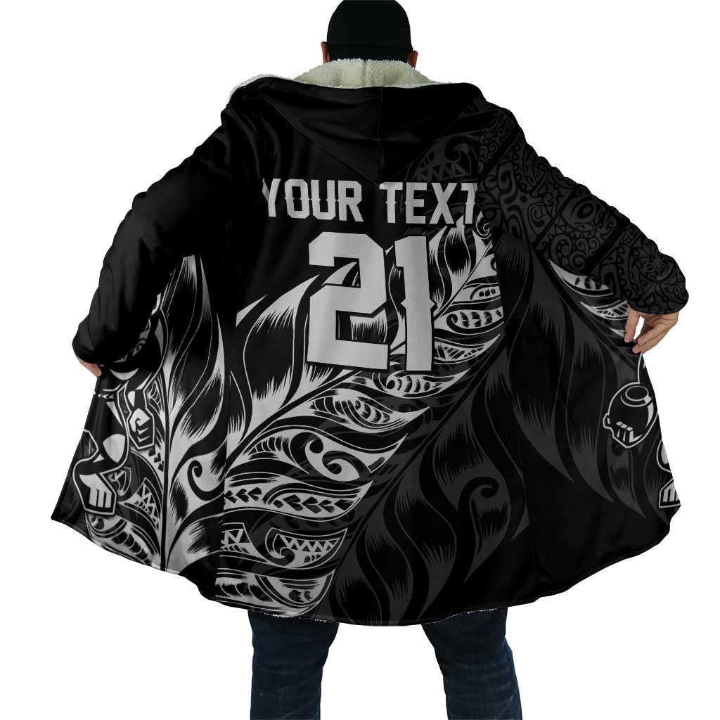 New Zealand Lawn Bowls Custom Cloak Black Maori Warrior Tribal Silver Fern LT9 - Polynesian Pride