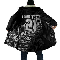 New Zealand Lawn Bowls Custom Cloak Black Maori Warrior Tribal Silver Fern LT9 - Polynesian Pride