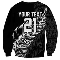 New Zealand Lawn Bowls Custom Sweatshirt Black Maori Warrior Tribal Silver Fern LT9 - Polynesian Pride