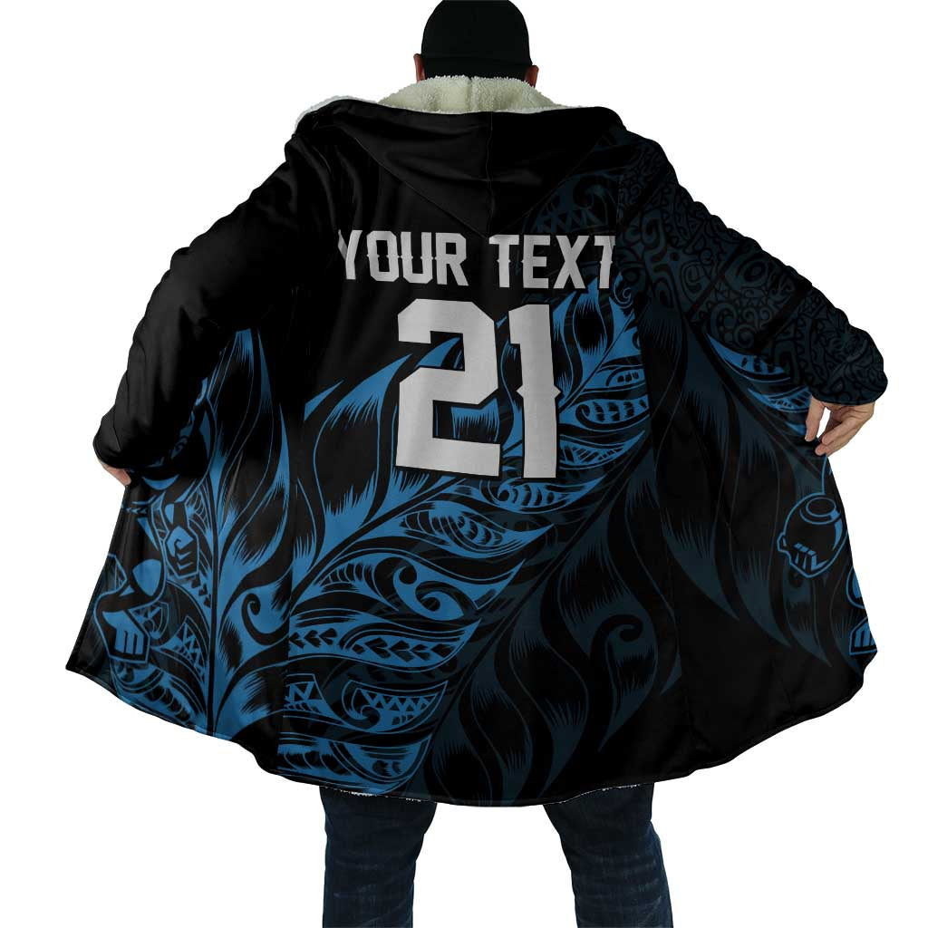 New Zealand Lawn Bowls Custom Cloak Blue Maori Warrior Tribal Silver Fern LT9 - Polynesian Pride