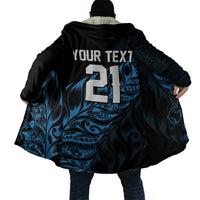 New Zealand Lawn Bowls Custom Cloak Blue Maori Warrior Tribal Silver Fern LT9 - Polynesian Pride