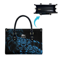 New Zealand Lawn Bowls Leather Bag Blue Maori Warrior Tribal Silver Fern LT9 - Polynesian Pride