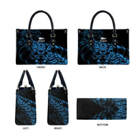 New Zealand Lawn Bowls Leather Bag Blue Maori Warrior Tribal Silver Fern LT9 - Polynesian Pride