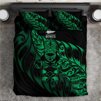 New Zealand Lawn Bowls Bedding Set Green Maori Warrior Tribal Silver Fern LT9 Green - Polynesian Pride