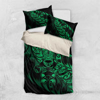 New Zealand Lawn Bowls Bedding Set Green Maori Warrior Tribal Silver Fern LT9 US Twin 172cm x 218cm Green - Polynesian Pride