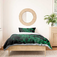 New Zealand Lawn Bowls Bedding Set Green Maori Warrior Tribal Silver Fern LT9 - Polynesian Pride