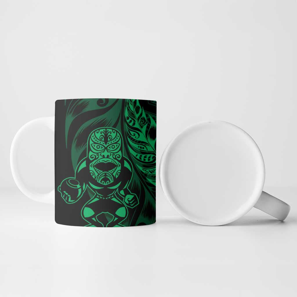 New Zealand Lawn Bowls Custom Ceramic Mug Green Maori Warrior Tribal Silver Fern LT9 - Polynesian Pride