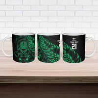 New Zealand Lawn Bowls Custom Ceramic Mug Green Maori Warrior Tribal Silver Fern LT9 - Polynesian Pride