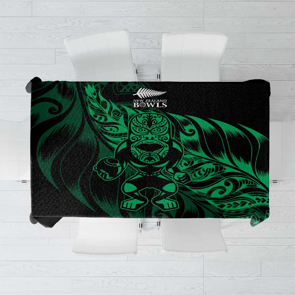 New Zealand Lawn Bowls Tablecloth Green Maori Warrior Tribal Silver Fern LT9 Green - Polynesian Pride