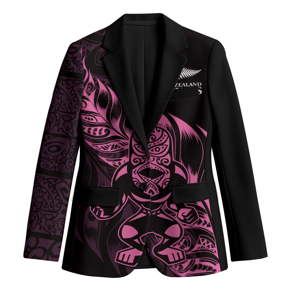New Zealand Lawn Bowls Custom Blazer Pink Maori Warrior Tribal Silver Fern LT9 Unisex Pink - Polynesian Pride