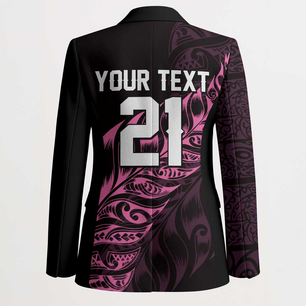 New Zealand Lawn Bowls Custom Blazer Pink Maori Warrior Tribal Silver Fern LT9 - Polynesian Pride