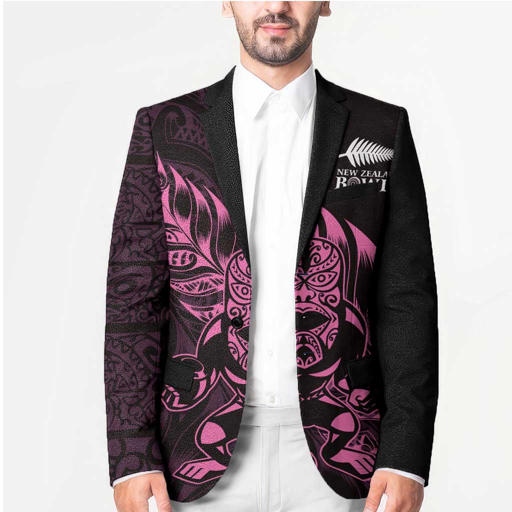 New Zealand Lawn Bowls Custom Blazer Pink Maori Warrior Tribal Silver Fern LT9 - Polynesian Pride