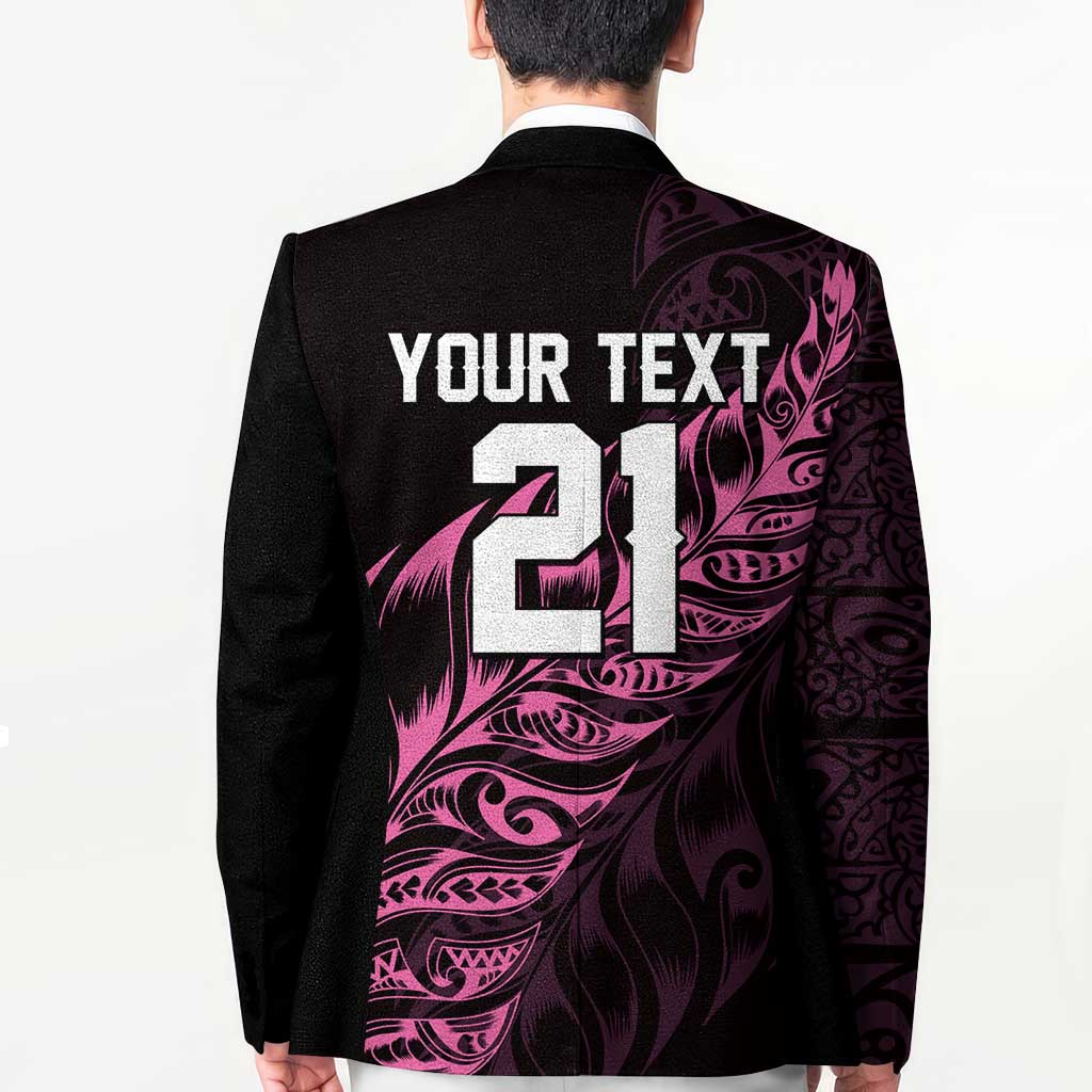 New Zealand Lawn Bowls Custom Blazer Pink Maori Warrior Tribal Silver Fern LT9 - Polynesian Pride