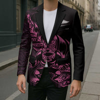 New Zealand Lawn Bowls Custom Blazer Pink Maori Warrior Tribal Silver Fern LT9 - Polynesian Pride