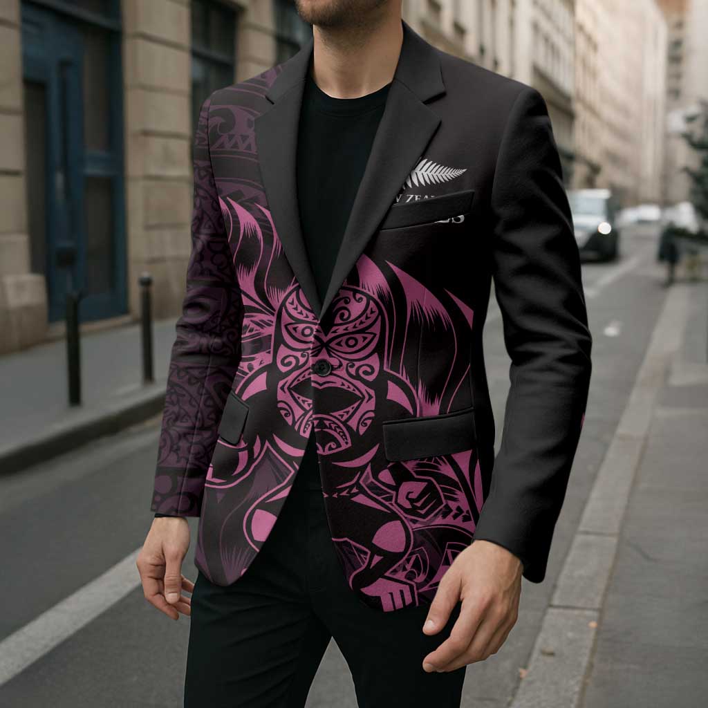 New Zealand Lawn Bowls Custom Blazer Pink Maori Warrior Tribal Silver Fern LT9 - Polynesian Pride