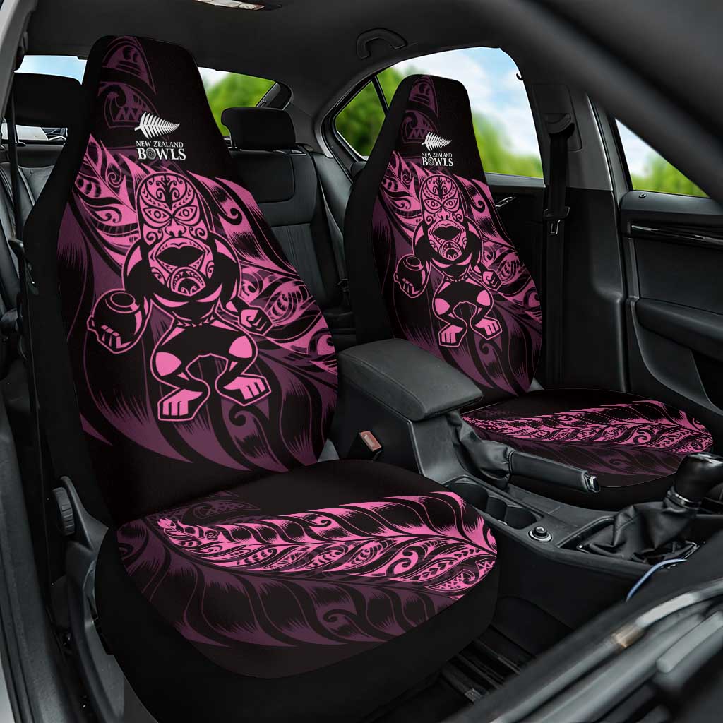 New Zealand Lawn Bowls Car Seat Cover Pink Maori Warrior Tribal Silver Fern LT9 One Size Pink - Polynesian Pride