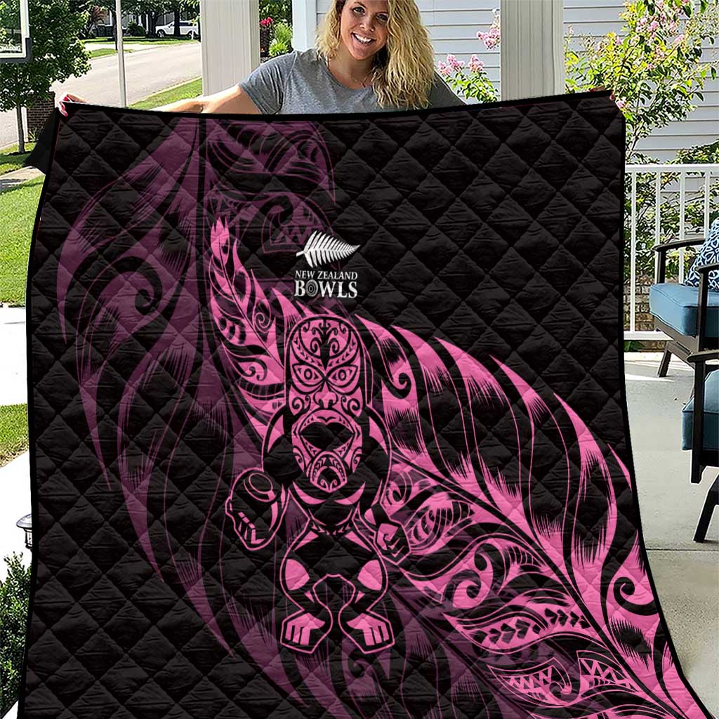 New Zealand Lawn Bowls Quilt Pink Maori Warrior Tribal Silver Fern LT9 Pink - Polynesian Pride
