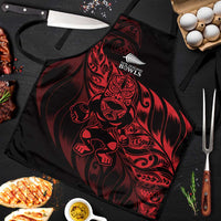 New Zealand Lawn Bowls Apron Red Maori Warrior Tribal Silver Fern LT9 Red - Polynesian Pride