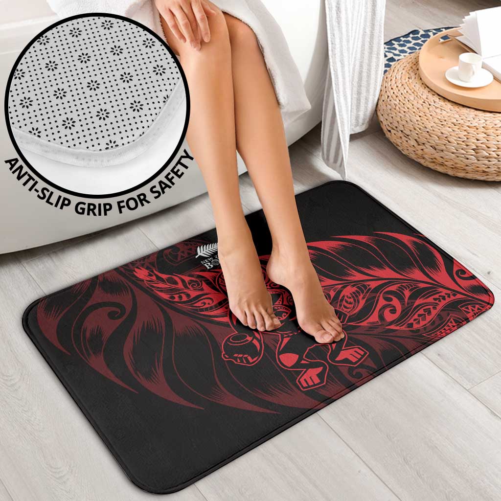 New Zealand Lawn Bowls Bathroom Set Red Maori Warrior Tribal Silver Fern LT9 - Polynesian Pride