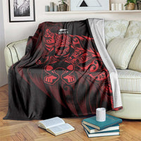 New Zealand Lawn Bowls Blanket Red Maori Warrior Tribal Silver Fern LT9 Red - Polynesian Pride