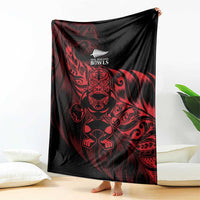 New Zealand Lawn Bowls Blanket Red Maori Warrior Tribal Silver Fern LT9 - Polynesian Pride