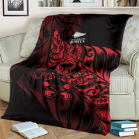 New Zealand Lawn Bowls Blanket Red Maori Warrior Tribal Silver Fern LT9 - Polynesian Pride