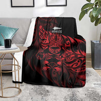 New Zealand Lawn Bowls Blanket Red Maori Warrior Tribal Silver Fern LT9 - Polynesian Pride
