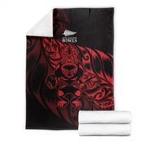 New Zealand Lawn Bowls Blanket Red Maori Warrior Tribal Silver Fern LT9 - Polynesian Pride