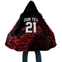 New Zealand Lawn Bowls Custom Cloak Red Maori Warrior Tribal Silver Fern LT9 Unisex Red - Polynesian Pride