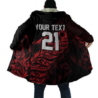New Zealand Lawn Bowls Custom Cloak Red Maori Warrior Tribal Silver Fern LT9 - Polynesian Pride