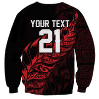 New Zealand Lawn Bowls Custom Sweatshirt Red Maori Warrior Tribal Silver Fern LT9 - Polynesian Pride