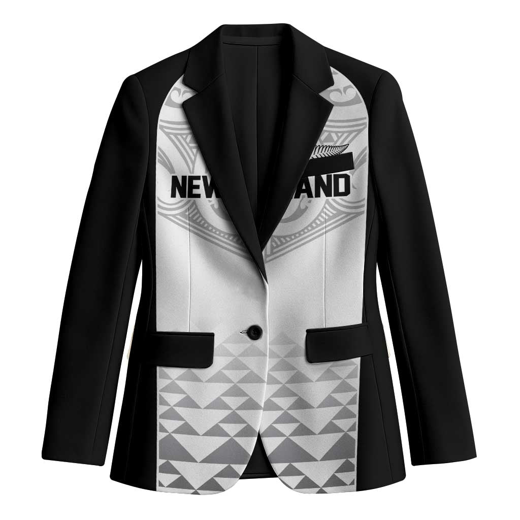 World Football 2026 New Zealand Custom Blazer All White Fern Maori Tribal LT9 Unisex White - Polynesian Pride